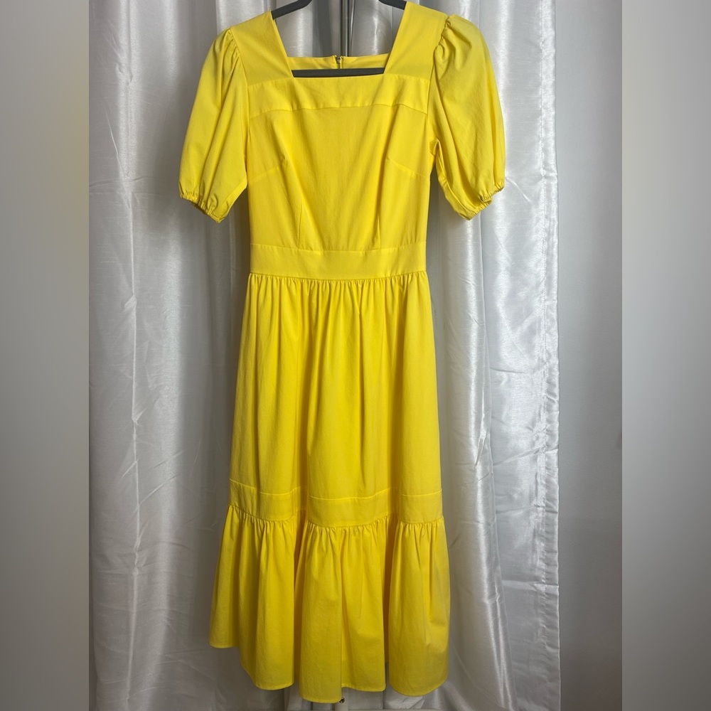 Rachel Parcelling Puff Sleeve Dress